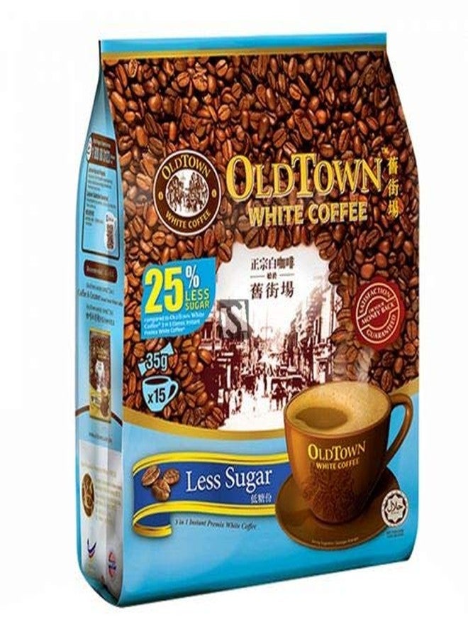 Old Town قهوة المدينة القديمة البيضاء أقل سكر 3 في 1 قهوة بيضاء سريعة التحضير (15 × 35 جرام)، 525 جرام - Image 5
