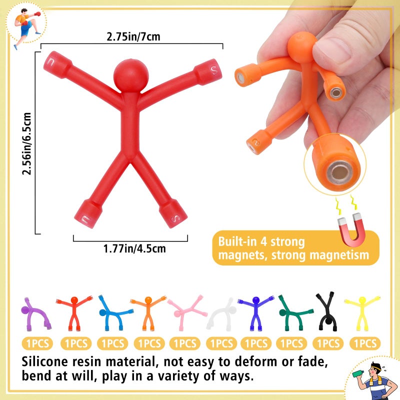 FloraSea Easter Basket Stuffers for Toddler Kids, 10Pcs Magnetic Travel Toys, Magnets Men for Kids, Cute Magnetic People Airplane Car Travel Essential, Fridge Magnets Sensory Fidget Toys for Adults Kids - Image 2
