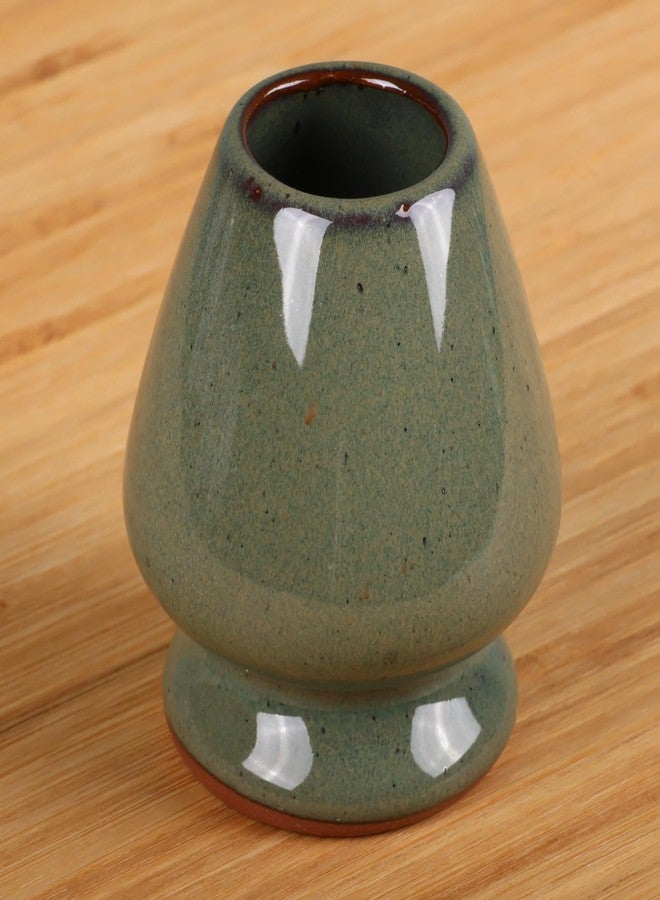 BambooMN Matcha Tea Whisk Holder Rest - Green Floral - 1 Piece - Image 3