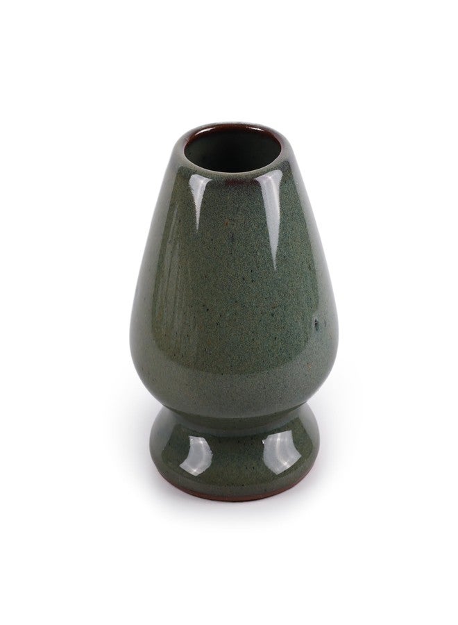 BambooMN Matcha Tea Whisk Holder Rest - Green Floral - 1 Piece - Image 1