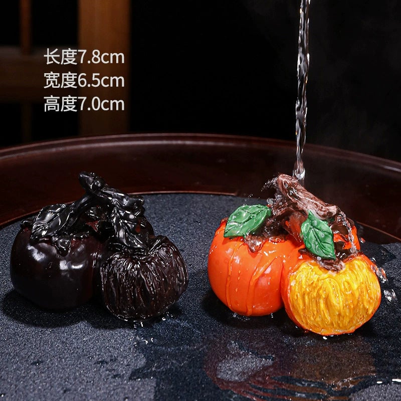 Tea Pet Figurines That Change Color, Lychee Fruit, Bayberry, Golden Toad Tea Toys, Creative Tea Table Decorations, Tea Set For Brewing Tea Around The Stove - Image 1
