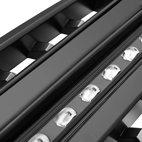 MEGAIE Front Grill Compatible with 2004 2005 2006 2007 2008 F150, Matte Black Front Bumper Grille w/Off-Road Lights - Image 4