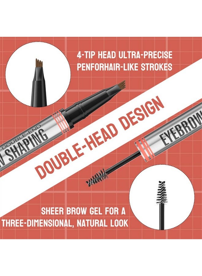 LESITI Eyebrow Pen - 2-In-1 Dual-Ended Eyebrow Pen With 4-Fork-Tip & Eyebrow Brush And Sealing Brow Gel, Creates Natural Looking Brows Effortlessly, Long-Lasting And Waterproof (Light Brown)  - Image 4