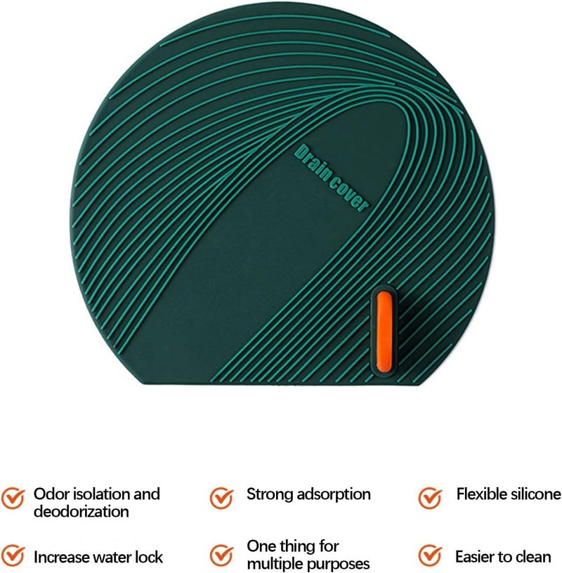 comfrt Silicone Sink Floor Cover, Tub Stopper Silicone Floor Drain Anti-Odor Mat, Silica Gel Drain Plugs, Deodorizing Cover, Kitchen Seal, Sewer Deodorization Suitable for Kitchen, Bathro - Image 2