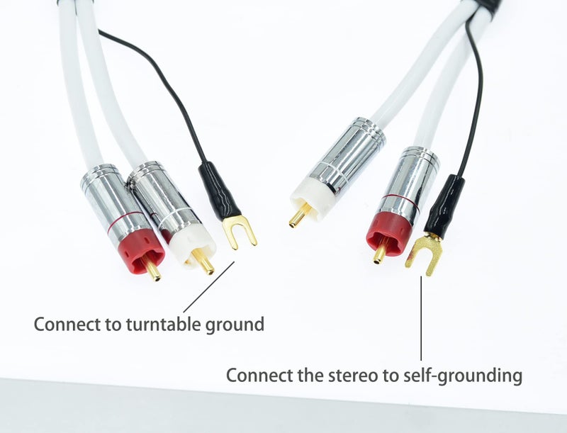 Arklove 5ft Ultra Low Noise Double Audio 2 rca to rca male Cable balance Ground Wire of turntable Independent Shield-rcaed Signal Line Preamp LP Vinyl Record Player Amplifier Chassis Gold-rca Plated Connector - Image 2