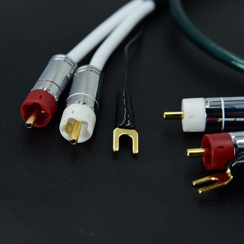 Arklove 5ft Ultra Low Noise Double Audio 2 rca to rca male Cable balance Ground Wire of turntable Independent Shield-rcaed Signal Line Preamp LP Vinyl Record Player Amplifier Chassis Gold-rca Plated Connector - Image 3