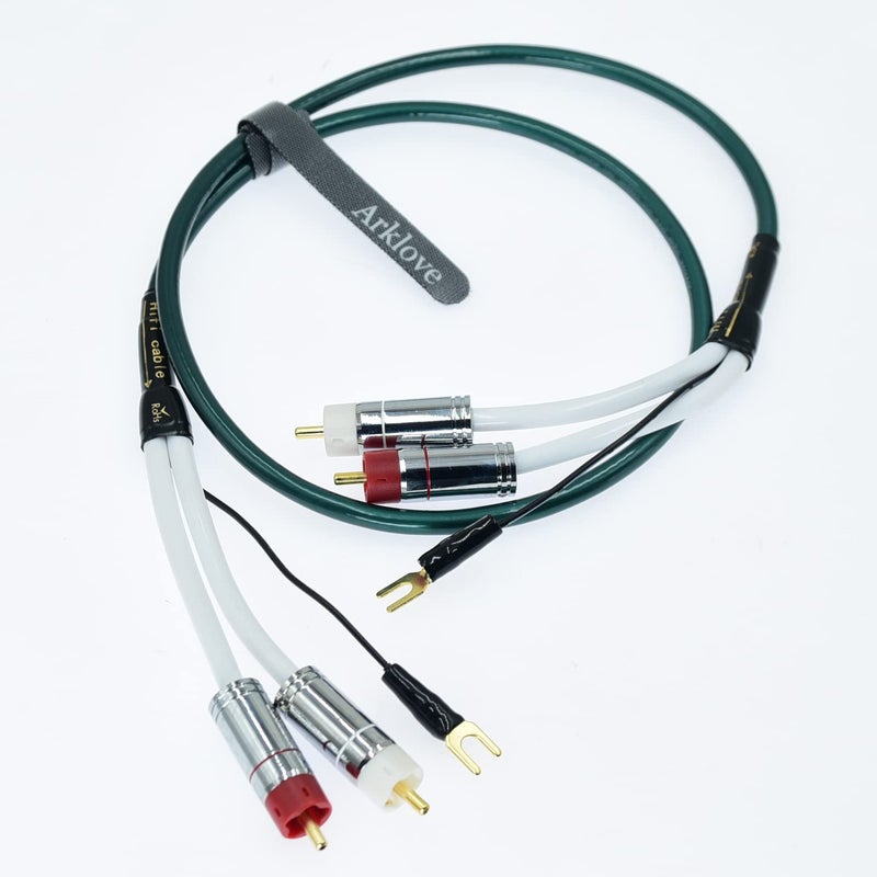 Arklove 5ft Ultra Low Noise Double Audio 2 rca to rca male Cable balance Ground Wire of turntable Independent Shield-rcaed Signal Line Preamp LP Vinyl Record Player Amplifier Chassis Gold-rca Plated Connector - Image 4