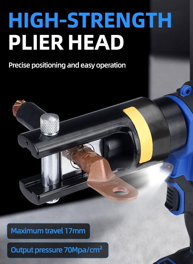 ALongDeng 21V Rechargeable Hydraulic Crimping Tool 240 Hydraulic Cable Crimper with LED Digital Display & 11 Dies Battery Powered Tool for Copper (300mm²) & Aluminum (240mm²) Pipes 360° Rotating Head - Image 2