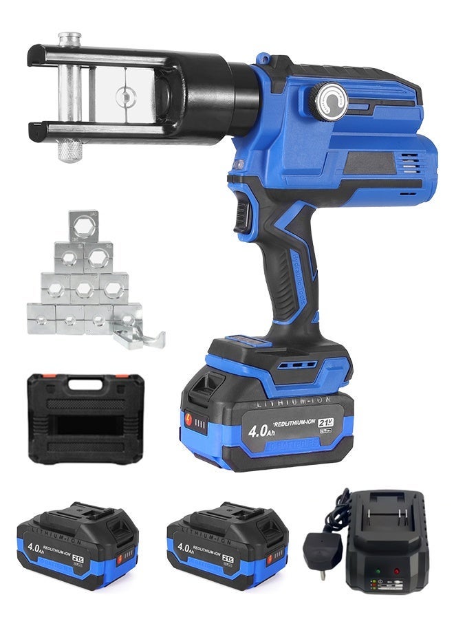 ALongDeng 21V Rechargeable Hydraulic Crimping Tool 240 Hydraulic Cable Crimper with LED Digital Display & 11 Dies Battery Powered Tool for Copper (300mm²) & Aluminum (240mm²) Pipes 360° Rotating Head - Image 1