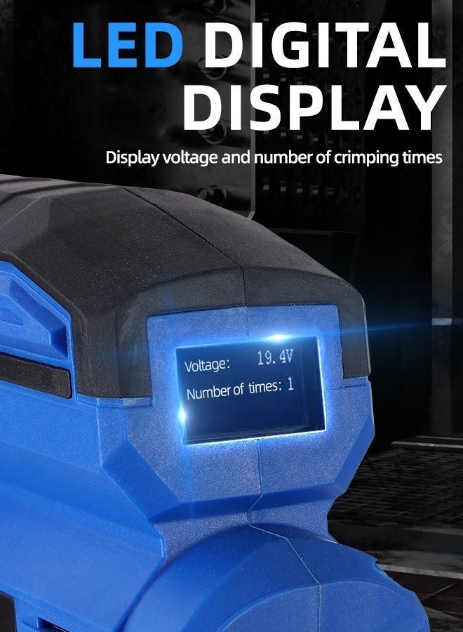 ALongDeng 21V Rechargeable Hydraulic Crimping Tool 240 Hydraulic Cable Crimper with LED Digital Display & 11 Dies Battery Powered Tool for Copper (300mm²) & Aluminum (240mm²) Pipes 360° Rotating Head - Image 3