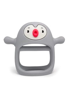 Hot Sale Penguin Silicone Baby Grinding Stick Baby Chewing Toy Nipple Newborn Toy-Color:Gray