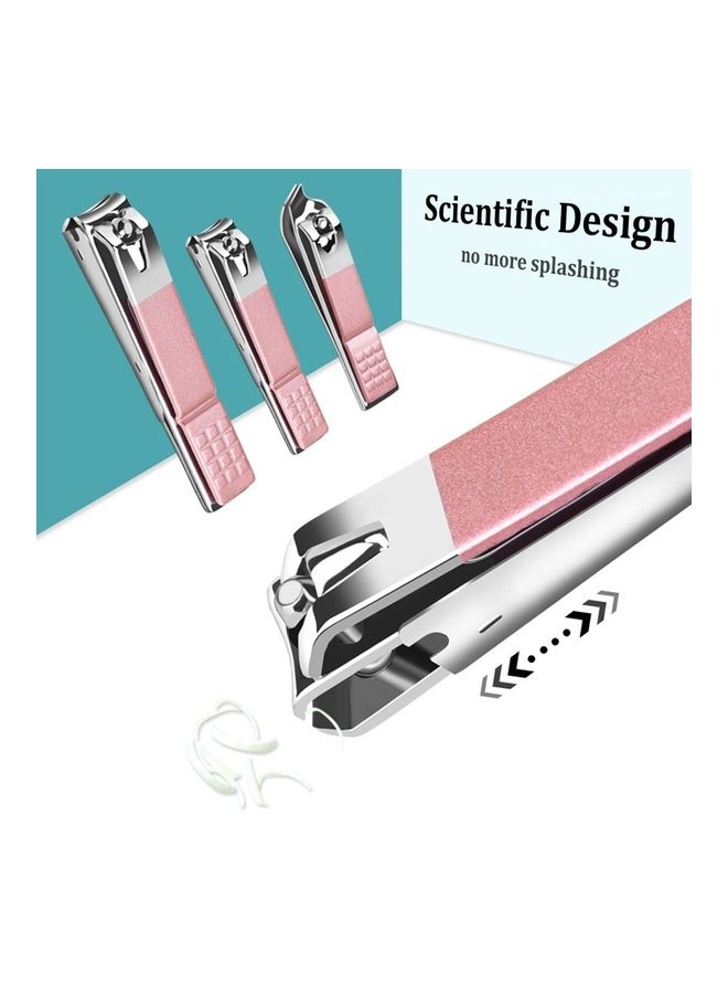 نيبمينينت طقم أدوات احترافية للعناية بأظافر اليدين والقدمين مكون من 18 قطعة وردي/فضي - Image 2