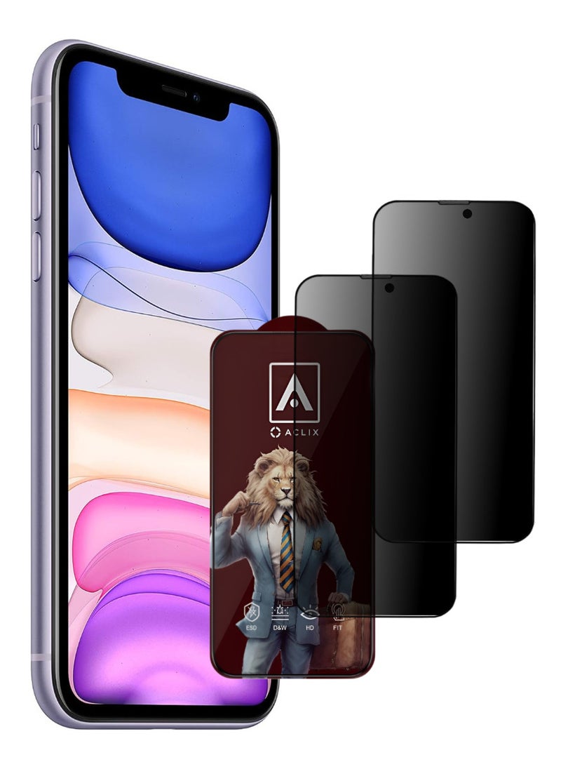 ACLIX 2 Pieces Antistatic ESD Dustproof Premium Quality High Definition Tempered Glass Screen Protector Designed For  iPhone 11 - Image 1