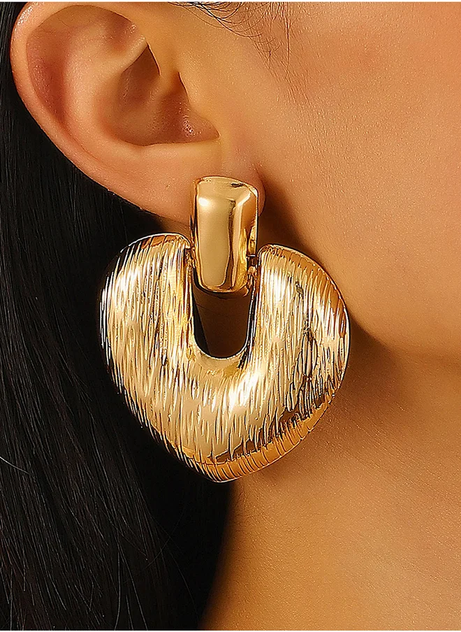 تايك تو Textured Retro Big Drop Earrings