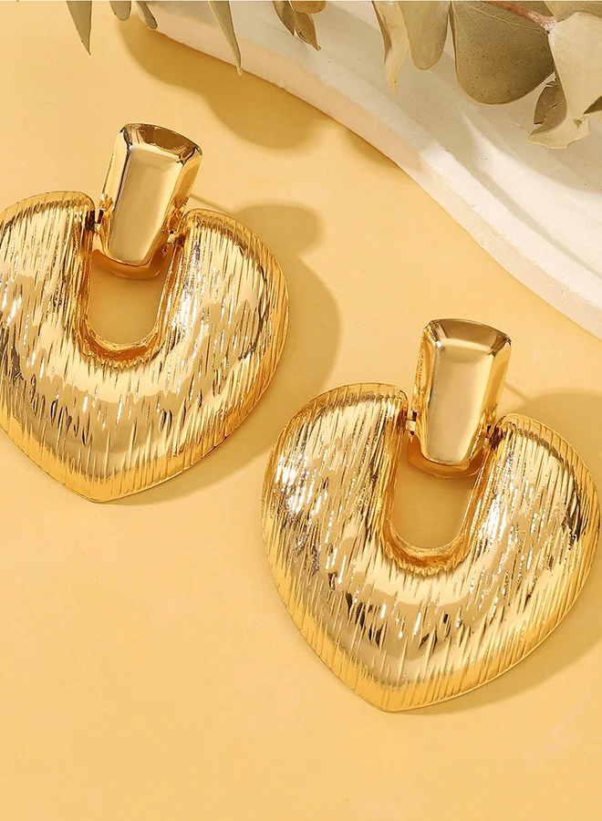 Take Two Textured Retro Big Drop Earrings