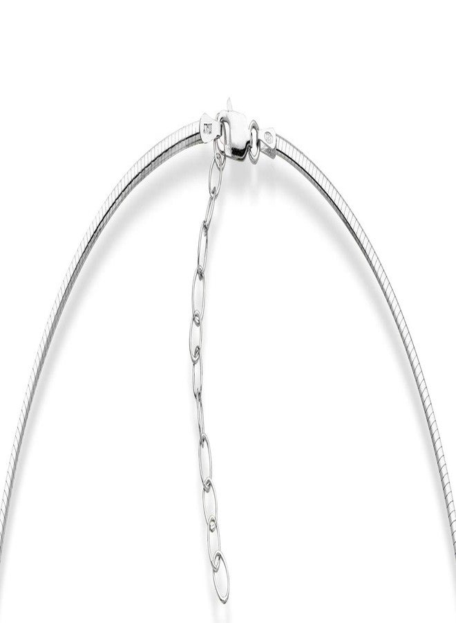 Miabella 925 Sterling Silver Italian 2mm 2.5mm Dome Omega Necklace for Women/Adjustable from 16-18 Inches with Extender/Made in Italy (2mm) - Image 2