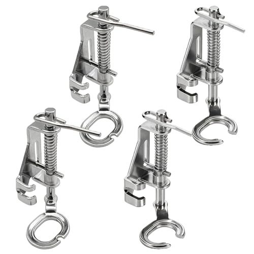 Mtuiewo 4-Pack Free Motion Quilting Presser Foot Set, 2 Open Toe & 2 Closed Toe Free Motion Quilting Foot - Image 1