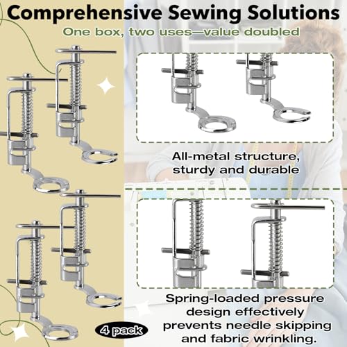 Mtuiewo 4-Pack Free Motion Quilting Presser Foot Set, 2 Open Toe & 2 Closed Toe Free Motion Quilting Foot - Image 4