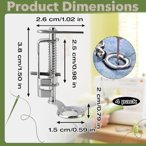 Mtuiewo 4-Pack Free Motion Quilting Presser Foot Set, 2 Open Toe & 2 Closed Toe Free Motion Quilting Foot - Image 3