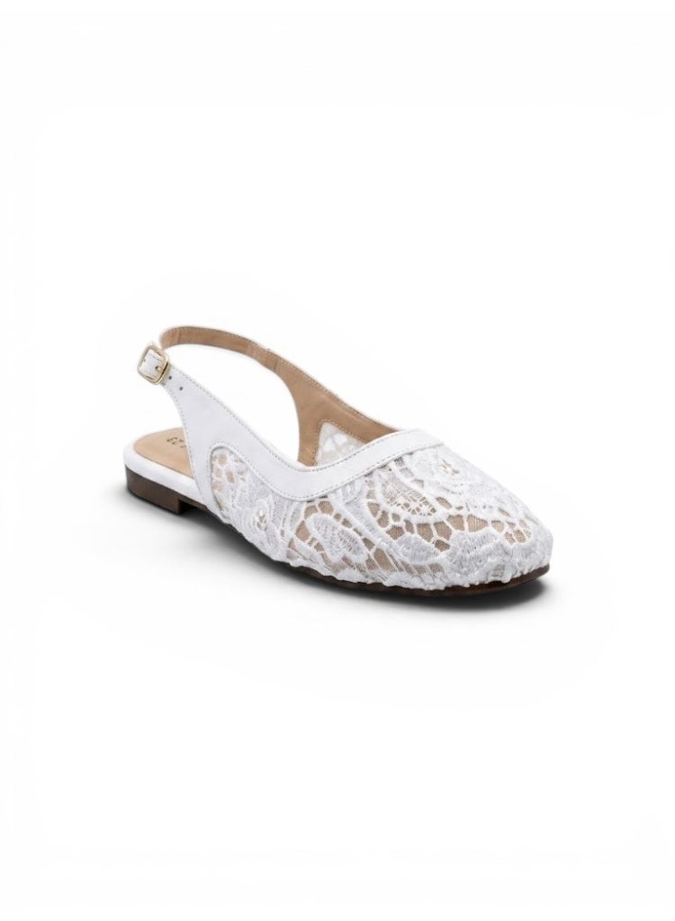 LIFESTYLISH Ballerina Flat Dentelle With Buckle BF-809 - White - Image 2