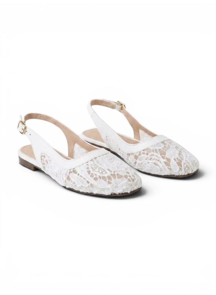LIFESTYLISH Ballerina Flat Dentelle With Buckle BF-809 - White - Image 3