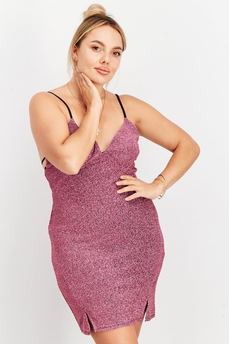 TOPSHOP Women Textured Mini Dress, Pink - Image 1