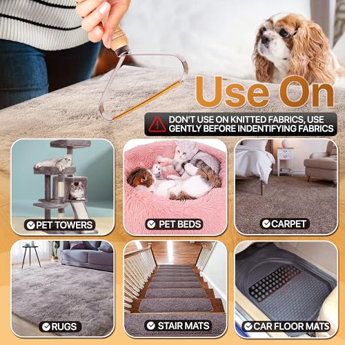 Diafline 1-Pack Pet Hair Removal Tool - Carpet Rake and Squeegee for Pet Hair Remover Tool - Lint Remover and Hair Scraper for Couch - Easy to Clean Fuzz Fur and Pro Cat Dog Hair Remover for Rugs,Car Floor Mat - Image 5