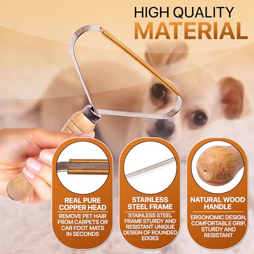 Diafline 1-Pack Pet Hair Removal Tool - Carpet Rake and Squeegee for Pet Hair Remover Tool - Lint Remover and Hair Scraper for Couch - Easy to Clean Fuzz Fur and Pro Cat Dog Hair Remover for Rugs,Car Floor Mat - Image 3