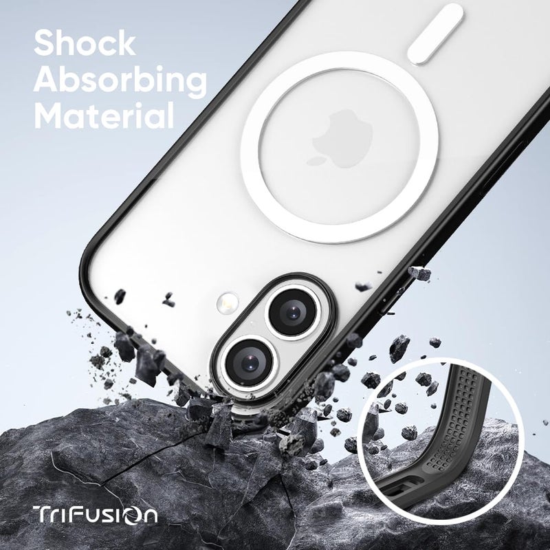 FLOLAB Surtect Tri-Fusion Magnetic for iPhone 17 Case Protective Slim Design Magsafe Compatible Military Grade - Black Clear - Image 2