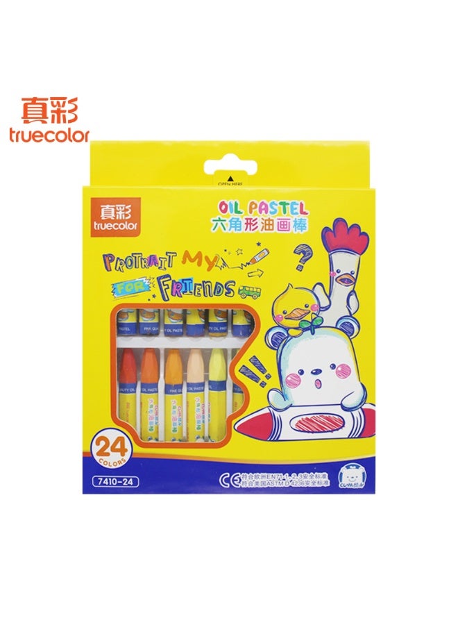 ترو كولور مجموعة أقلام تلوين شمعية نابضة بالحياة مكونة من 12 قطعة للرسم والتلوين والمشاريع الفنية - Image 1