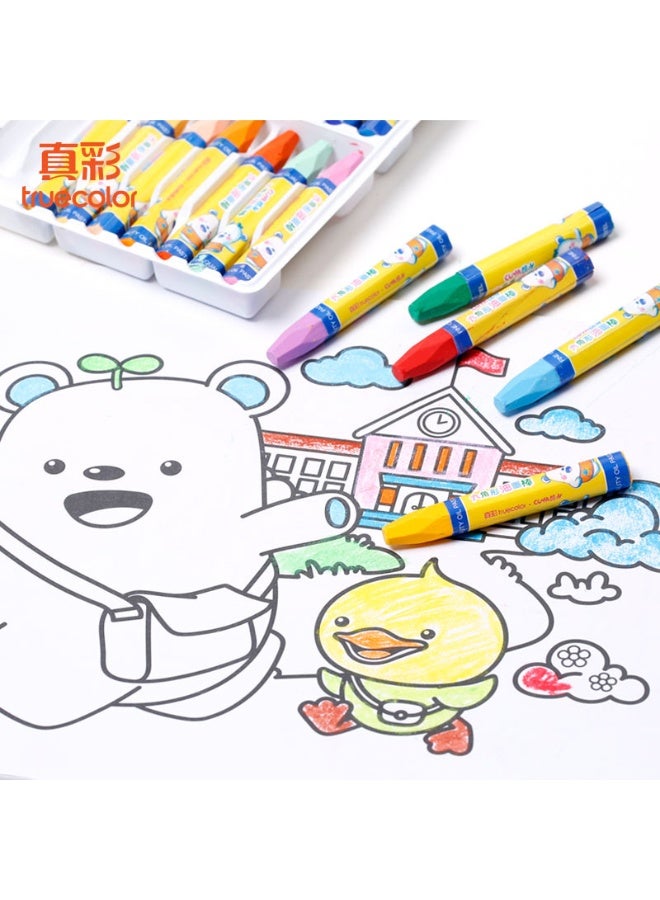 ترو كولور مجموعة أقلام تلوين شمعية نابضة بالحياة مكونة من 12 قطعة للرسم والتلوين والمشاريع الفنية - Image 2