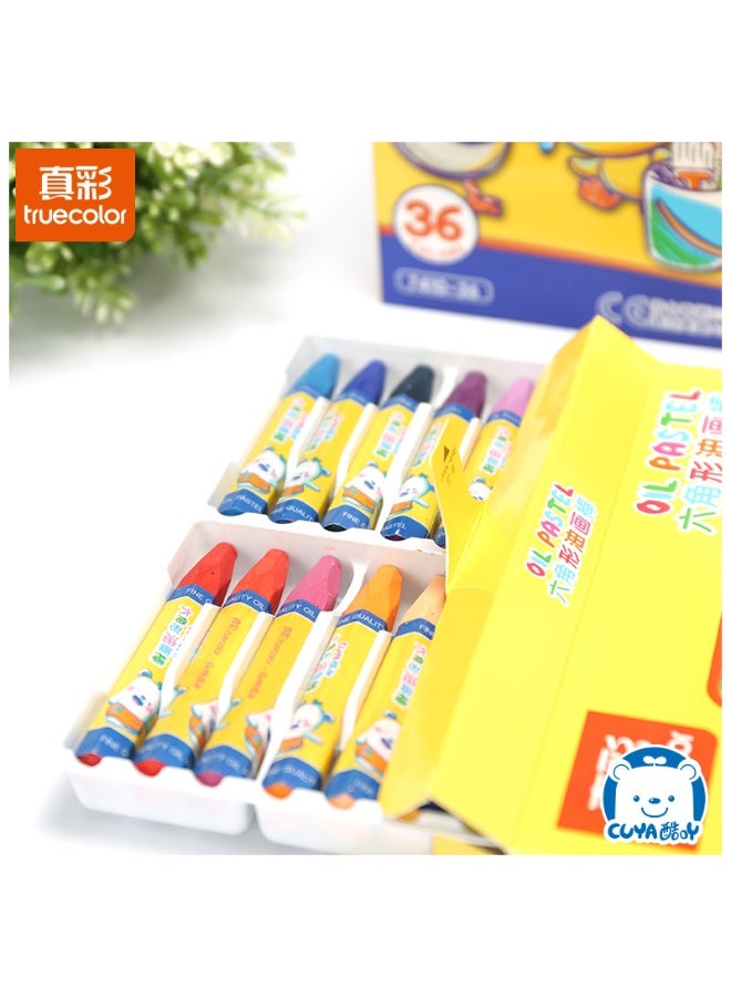 ترو كولور مجموعة أقلام تلوين شمعية نابضة بالحياة مكونة من 12 قطعة للرسم والتلوين والمشاريع الفنية - Image 4