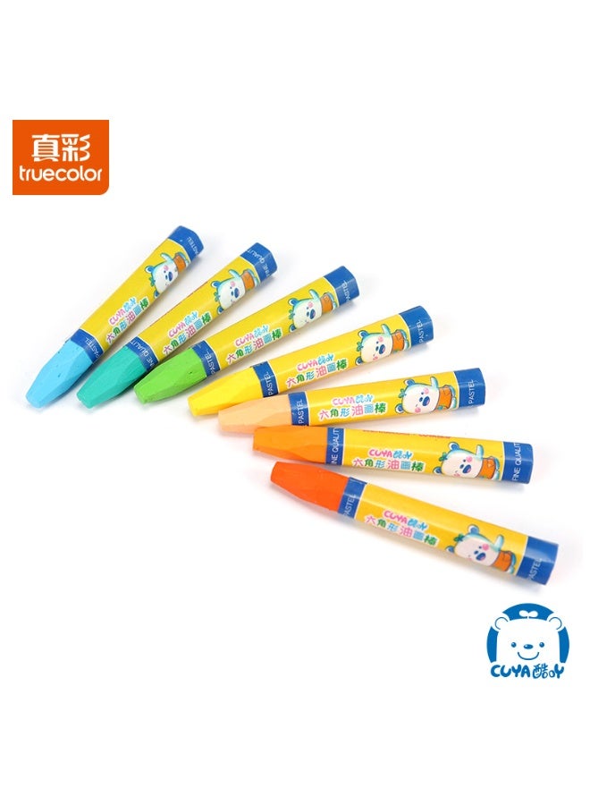 ترو كولور مجموعة أقلام تلوين شمعية نابضة بالحياة مكونة من 12 قطعة للرسم والتلوين والمشاريع الفنية - Image 3