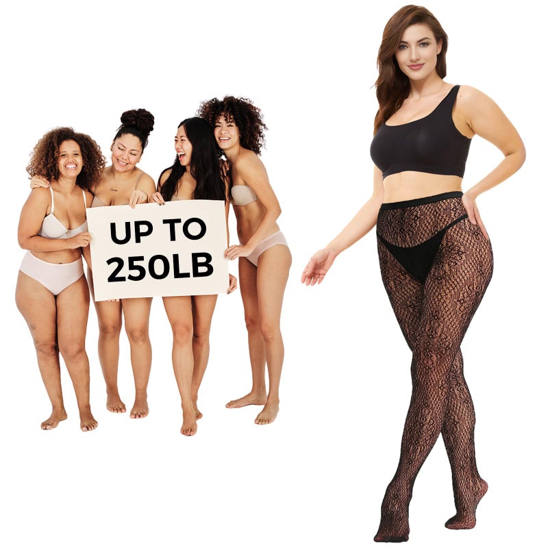 Buauty 3 Pairs Lace Patterned Fishnet Tights for Women, Black Fishnets Leggings Lace Tights with Designs for Women, Floral Stockings Small Hole Pattern Leggings Net Pantyhose - Image 2