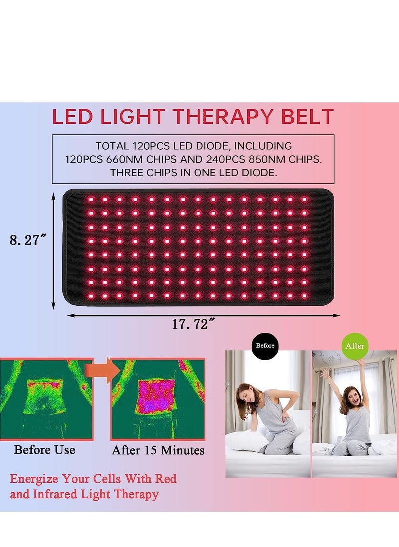 SYOSI - Red Light Therapy Belt, Infrared Wrap Device for Body with Timer Back Shoulder Waist Muscle Pain Relief Fathers Day Gift Women Men - Image 1