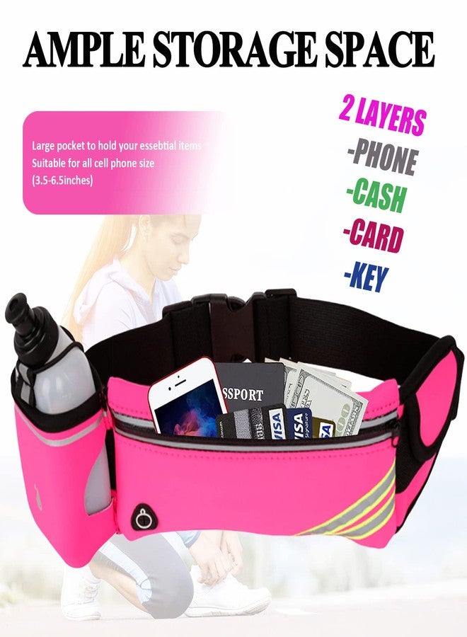 MOVOYEE Running Belt Bag with Water Bottle,Waterproof Fanny Pack for Women Men,Waist Bag Fit Hiking Cycling Walking Workout Jogging Runners Pouch Phone iPhone 17 16 15 14 13 12 11 Pro Max Xs 16e Xr Plus Pink - Image 5