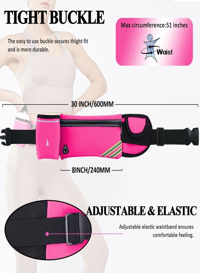 MOVOYEE Running Belt Bag with Water Bottle,Waterproof Fanny Pack for Women Men,Waist Bag Fit Hiking Cycling Walking Workout Jogging Runners Pouch Phone iPhone 17 16 15 14 13 12 11 Pro Max Xs 16e Xr Plus Pink - Image 4
