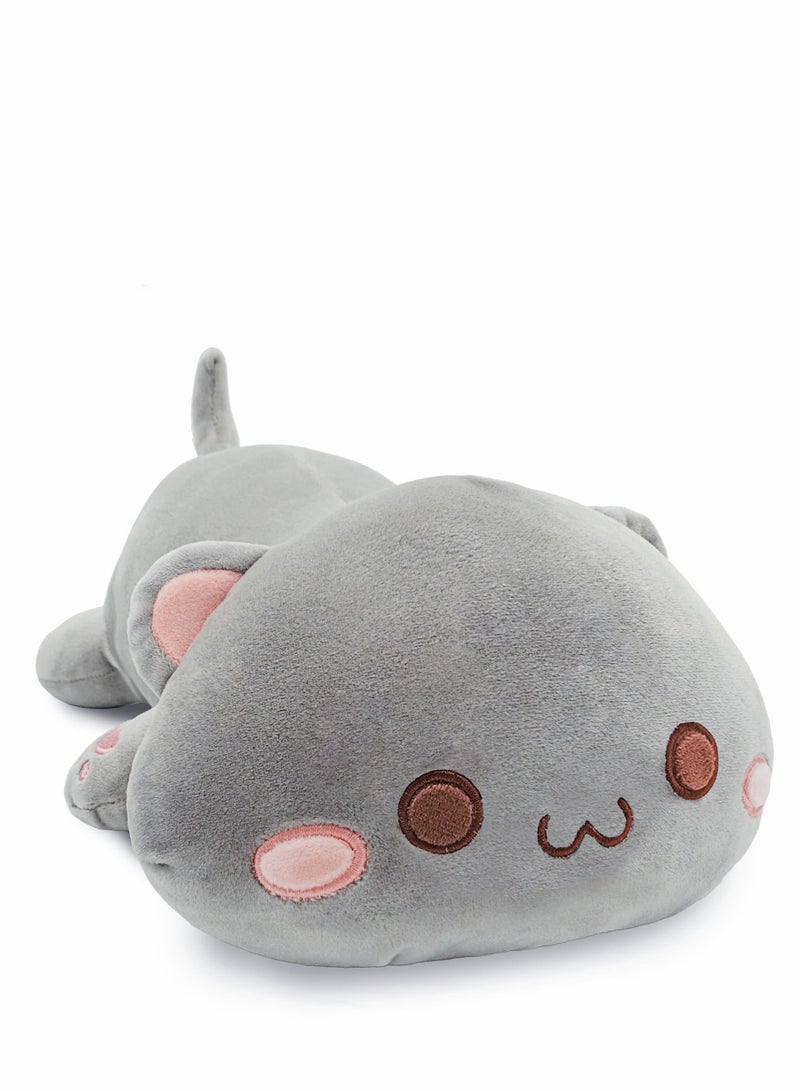 Excefore Stuffed Animal  Kitten Plush Toy Pet Kitty Soft Anime Cat Pillow for Kids (Gray, 12) - Image 1