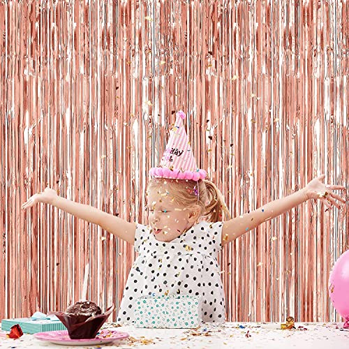 flavouredlove Foil Fringe Curtain(s) 3x6 Feet for Birthday, Anniversaries, Graduation, Retirement, Baby Shower Decoration (Pack of 1, Rose Gold) - Image 5