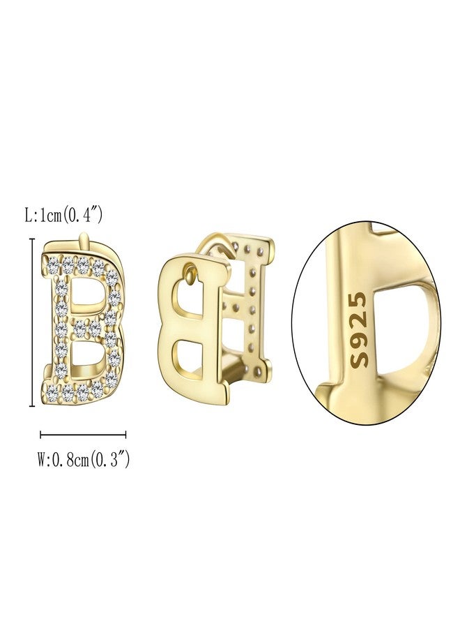FANZE 925 Sterling Sliver Cubic Zircon Letter Initial Hoop Earrings for Women Gold Dainty Trendy Jewelry for Birthday Christmas Valentines Mothers Day - Image 5