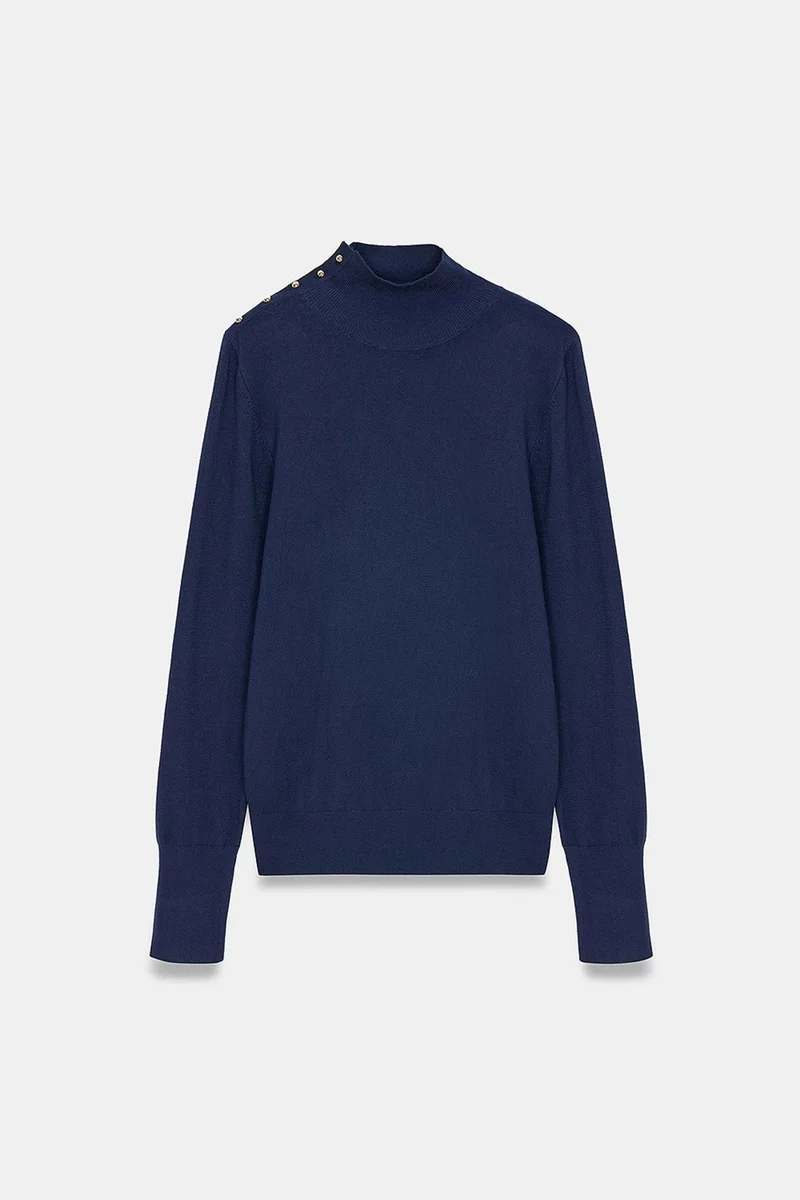 Dilvin Navy Blue DILVIN Women's Knit Sweater for Women | Best Price UAE