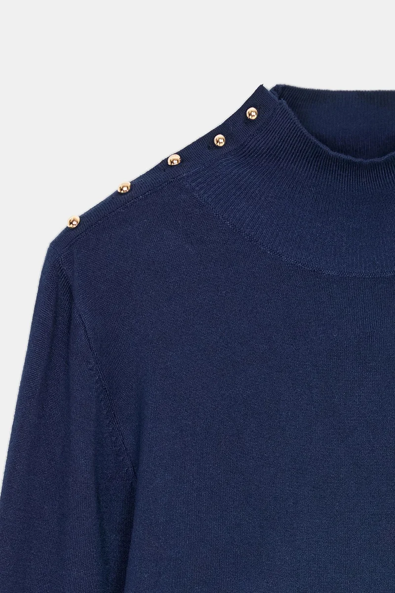 Dilvin Navy Blue DILVIN Women's Knit Sweater for Women | Best Price UAE