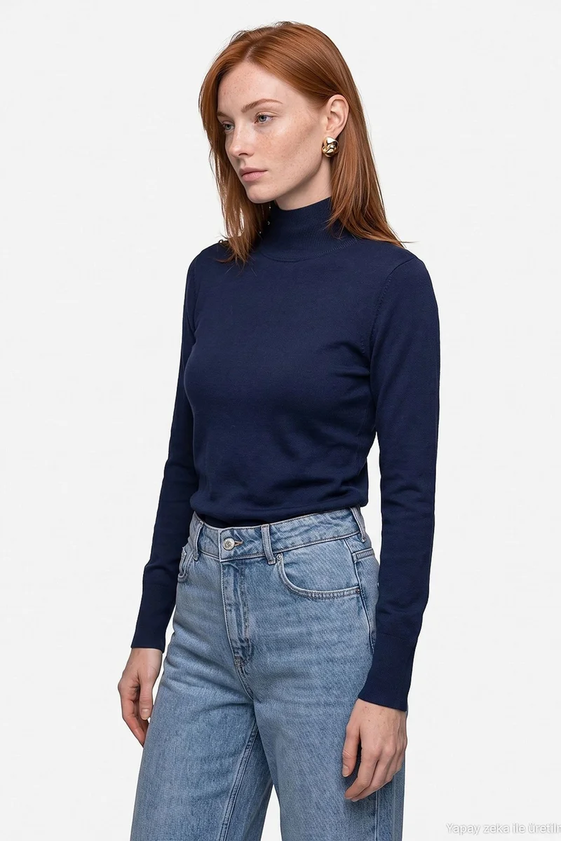 Dilvin Navy Blue DILVIN Women's Knit Sweater for Women | Best Price UAE