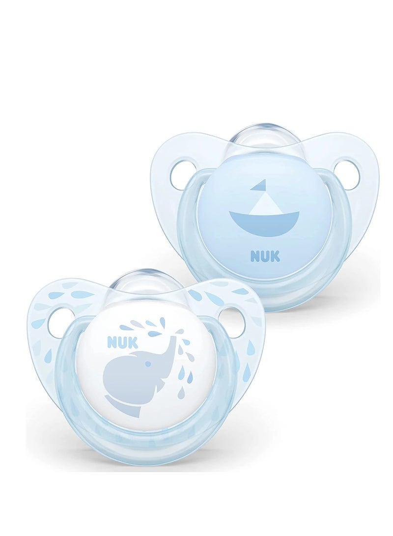 نوك Rose  Blue Baby Silicone Soothers 2 Count - Image 1
