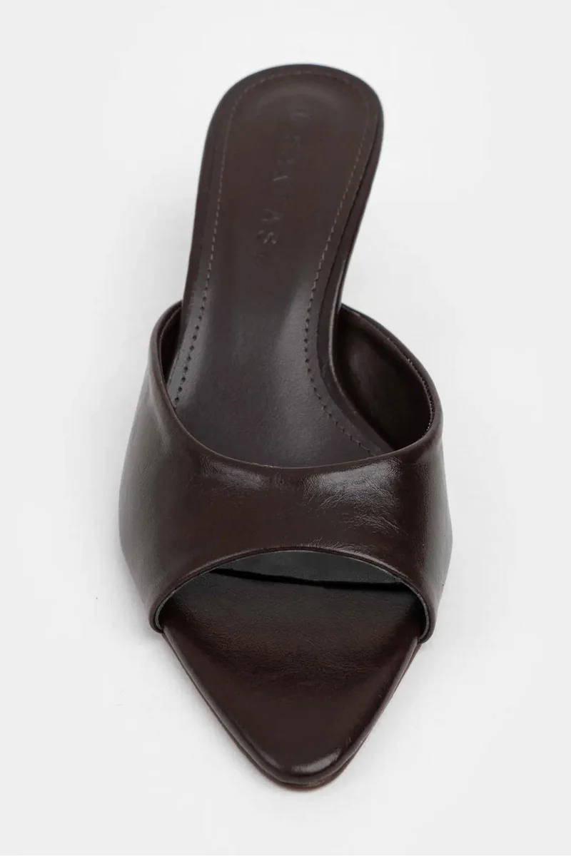 Nisantasi Shoes  Promise Rustic Patterned Pointed Toe Slim Heel Mule for Women | Best Price UAE