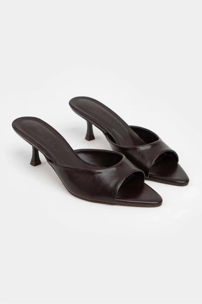 Nisantasi Shoes  Promise Rustic Patterned Pointed Toe Slim Heel Mule for Women | Best Price UAE