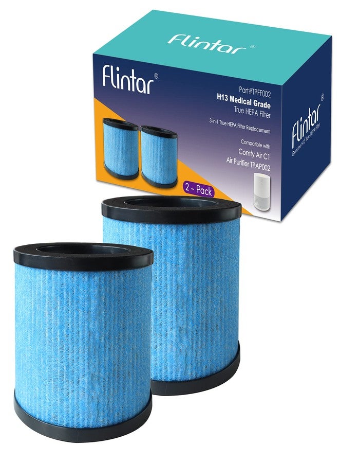 Flintar TPAP002 Replacement Filters, Compatible with TOPPIN TPAP002 Air Purifier Comfy Air C1, 3-in-1 H13 Grade Filtration Set, Part# TPFF002, 2-Pack - Image 1