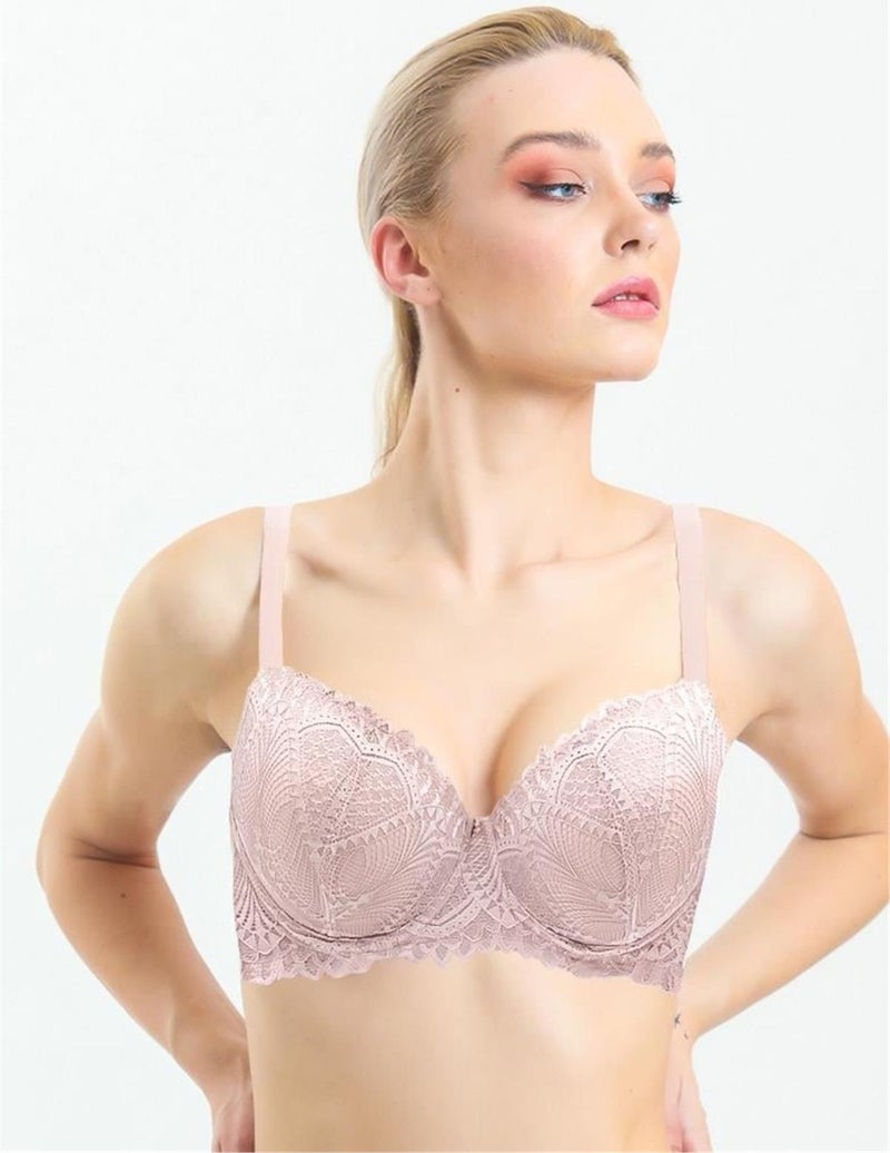 Magic Form 3040 Women's Lace Support Water Bra-Powder  - Image 3