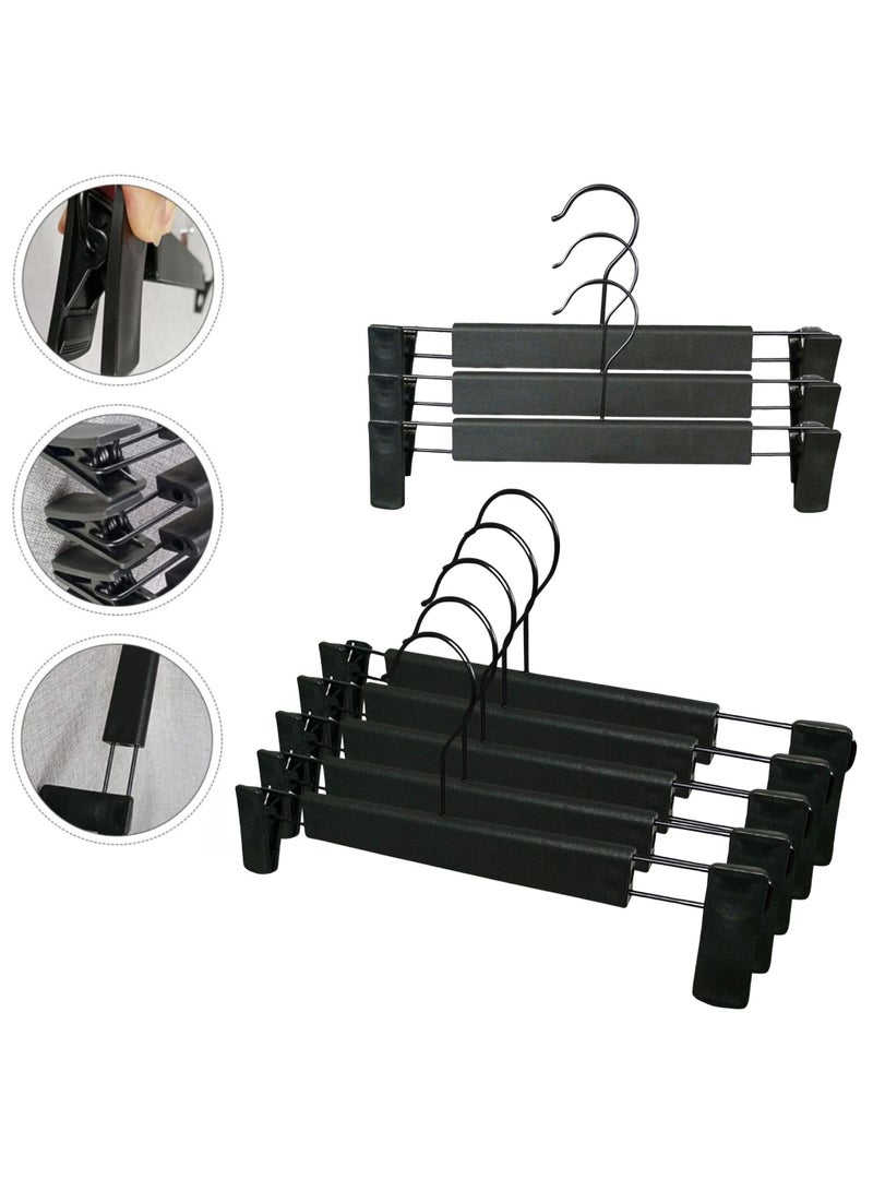 ORTUK 24pcs Pant hangers with Clips, Non Slip Adjustable Clothes Clips Hangers, Space Saving Plastic Skirts, Shorts Hangers, 360° Rotating Swivel Hook Trouser Hanger for Baby, Kids, Adult, Men Women Closet 29cm - Image 1