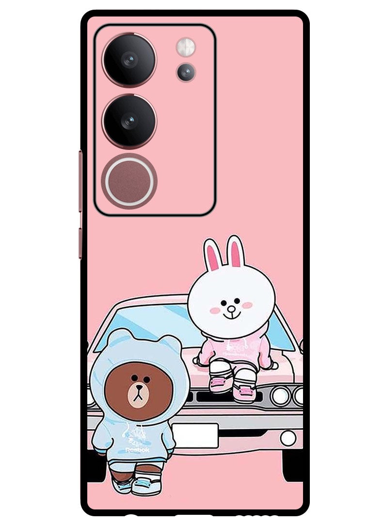 Theodor Protective Case Anti Scratch Shock Proof Bumper Cover For Vivo V29 - V29 Pro Kittey On Car - Image 1